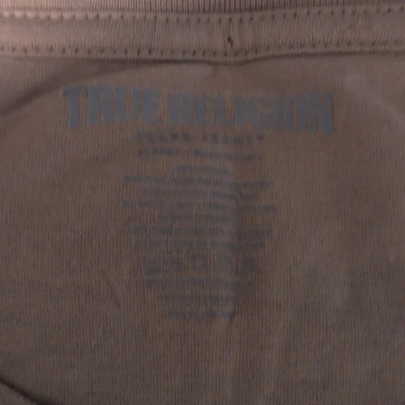 EUC True Religion men’s beige short sleeve Logo tee, size XL - Picture 2 of 5